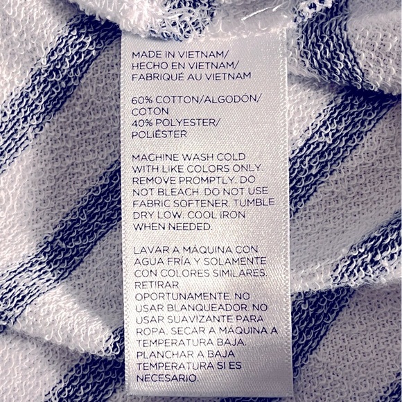 Tommy Hilfiger Sport Striped Blue and White 1/4 Zip Pullover Large - Picture 9 of 12